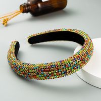 Fashion  Inlaid Color Diamond Sponge Headband  Luxury  Hair Accessories  Nihaojewelry Wholesale main image 3