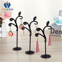 Fashion New Simple  Wrought Iron Fan-shaped Three-piece Earring Display Stand Jewelry Storage Rack Earring Stand Counter Display Stand Wholesale main image 1