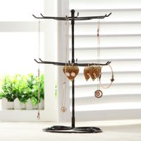 Vente Chaude Rotation Support D&#39;affichage De Bijoux Double Collier Rack Support De Stockage De Bijoux Accessoires De Téléphone Portable Perle Cintre En Gros main image 1