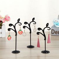 Fashion New Simple  Wrought Iron Fan-shaped Three-piece Earring Display Stand Jewelry Storage Rack Earring Stand Counter Display Stand Wholesale sku image 2