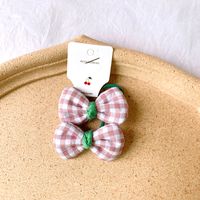 Korean  Children's Hair Rope Girl Candy Color Does Not Hurt The Hair Rubber Band Cute Plaid Bow Cheap  Hair  Scrunchies Nihaojewelry Wholesale main image 6