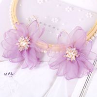 Korean Fashion  Exaggerated Mesh Gauze Flower  Rhinestones Earrings Jewelry Wholesale Nihaojewelry main image 5