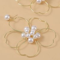 Exaggerated Pearl Woven Big Flower Earrings Creative Trend Hand-wound Earring Jewelry Wholesale Nihaojewelry main image 6
