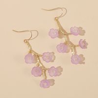 Korean  Long Hand-made Imitation Shell Tree Branch Flower Earrings New Trend Woven Crystal Earrings Jewelry Wholesale Nihaojewelry main image 4