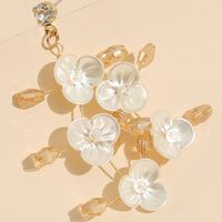 Silver Needle Korean Trend Woven Crystal Flower Earrings Handmade Imitation Shell Earrings Wholesale Nihaojewelry main image 5