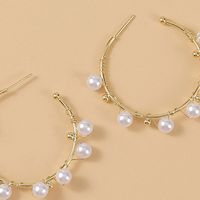 Fashion Geometric Handmade Pearl C-shaped Earrings Trendy Woven Earrings Wholesale Nihaojewelry main image 4