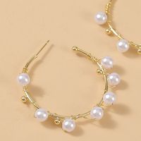 Fashion Geometric Handmade Pearl C-shaped Earrings Trendy Woven Earrings Wholesale Nihaojewelry main image 5