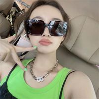Letter Necklace Thick Chain Hip Hop Style Gold Wide Chain Clavicle Chain Choker Neck Chain Wholesale Nihaojewelry main image 3