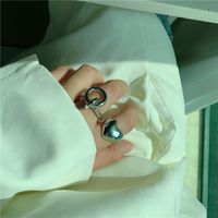 Koreanische Ins-blogger Einfache Textur Retro Modische Textur Liebe Pfirsich Herz Geprägte Metall Ring Ring Frauen main image 1