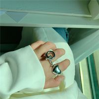 Korean Simple Texture Retro Fashion Love Heart Relief Metal Ring Wholesale Nihaojewelry main image 3
