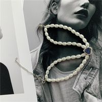 Zircon Love Pearl Necklace Bracelet Super Flash Shell Bead Set Wholesale Nihaojewelry main image 5