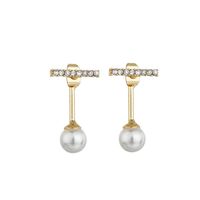 925 Silver Post Straight Pearl Small Stud Earrings Simple Retro Exquisite Pendientes Al Por Mayor Nihaojewelry main image 6