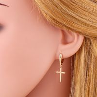 Simple Geometric Cross Ear Drop Earrings Ear Jewelry Hypoallergenic Ear Buckle Wholesale Nihaojewelry main image 4