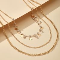 Accessories New Multi-layer Fashion Neck Chain Creative Micro-set Small Butterfly Pendant Necklace Wholesale Nihaojewelry main image 5