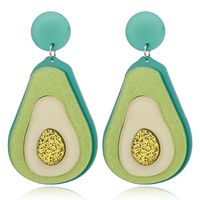 Europäische Und Amerikanische Mode Neue Acryl-avocado-frucht Ohrringe Grüne Ohrringe Temperament Süße Süße Ohrringe Frauen main image 1