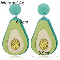 Fashion New Acrylic Avocado Fruit Green Earrings Cute Sweet Earrings Wholesale Nihaojewelry main image 3