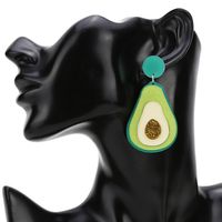 الأزياء جديد الاكريليك الأفوكادو الفاكهة الأخضر الأقراط لطيف الحلو أقراط الجملة Nihaojewelry main image 6