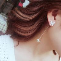 New 925 Silver Needle Fashion Butterfly Long Earrings Tassel Dual-use Earrings Wholesale Nihaojewelry main image 3