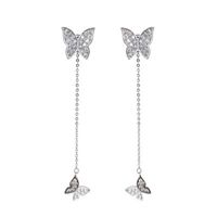 New 925 Silver Needle Fashion Butterfly Long Earrings Tassel Dual-use Earrings Wholesale Nihaojewelry main image 6