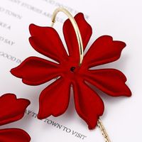 Korean Red Flower Tassel Earrings Exaggerated Simple Long Super Fairy Earrings Wholesale Nihaojewelry main image 4