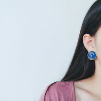 الصقيل مجردة الوجه القرط الكورية بسيطة أقراط الأذن مجوهرات بالجملة Nihaojewelry main image 5