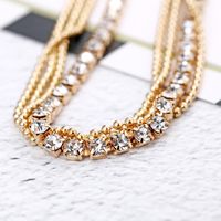 Ladies New Simple Multi-layer Chain Rhinestone Claw Chain Anklet Boutique Bead Chain Jewelry Pendant Anklet Wholesale Nihaojewelry main image 3