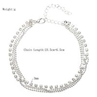 Ladies New Simple Multi-layer Chain Rhinestone Claw Chain Anklet Boutique Bead Chain Jewelry Pendant Anklet Wholesale Nihaojewelry main image 6
