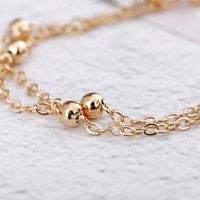 New Anklet Feet Anklet Ring Double-layer Chain Beads Anklet Wholesale Nihaojewelry main image 3