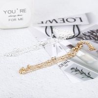 New Anklet Feet Anklet Ring Double-layer Chain Beads Anklet Wholesale Nihaojewelry main image 4