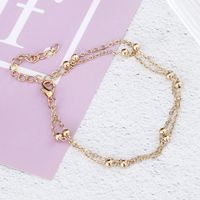 New Anklet Feet Anklet Ring Double-layer Chain Beads Anklet Wholesale Nihaojewelry main image 5