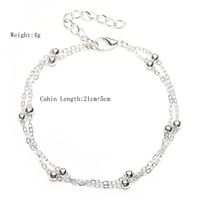 New Anklet Feet Anklet Ring Double-layer Chain Beads Anklet Wholesale Nihaojewelry main image 6
