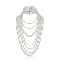 Fashion Jewelry Imitation Pearl Tassel Necklace Exaggerated Suit Handmade Beaded Geometric Necklace Wholesale Nihaojewelry main image 6