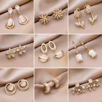 925 Silver Needle Popular Cat's Eye Earrings Korean Simple And Elegant Earrings New Wholesale Nihaojewelry main image 1