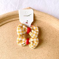 Korean  Children's Hair Rope Girl Candy Color Does Not Hurt The Hair Rubber Band Cute Plaid Bow Cheap  Hair  Scrunchies Nihaojewelry Wholesale sku image 3