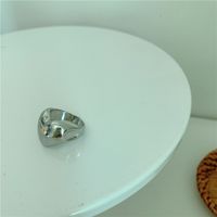 Korean Simple Texture Retro Fashion Love Heart Relief Metal Ring Wholesale Nihaojewelry sku image 1
