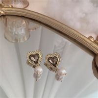 Fashion Retro Baroque Pearl  Love Earrings Wholesale Nihaojewelry sku image 1