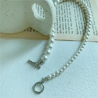 Simple Necklace Elegant Buckle Gradient Size Highlight Pearl Clavicle Chain Choker Wholesale Nihaojewelry sku image 1