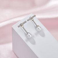 925 Silver Post Straight Pearl Small Stud Earrings Simple Retro Exquisite Pendientes Al Por Mayor Nihaojewelry sku image 2