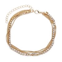 Ladies New Simple Multi-layer Chain Rhinestone Claw Chain Anklet Boutique Bead Chain Jewelry Pendant Anklet Wholesale Nihaojewelry sku image 1