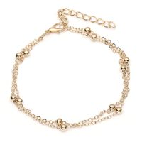 New Anklet Feet Anklet Ring Double-layer Chain Beads Anklet Wholesale Nihaojewelry sku image 2