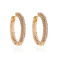 New Fashion Exaggerated Thick Circles 3 Rows Of Shiny Zircon Earrings Exquisite All-match Earrings Wholesale Nihaojewelry main image 1