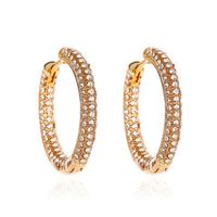 Nouvelle Mode Exagérée Cercles Épais 3 Rangées De Boucles D'oreilles En Zircon Brillant Exquises Boucles D'oreilles All-match En Gros Nihaojewelry main image 1