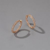 New Fashion Exaggerated Thick Circles 3 Rows Of Shiny Zircon Earrings Exquisite All-match Earrings Wholesale Nihaojewelry main image 4