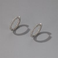 New Fashion Exaggerated Thick Circles 3 Rows Of Shiny Zircon Earrings Exquisite All-match Earrings Wholesale Nihaojewelry main image 5