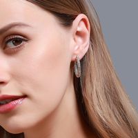 New Fashion Exaggerated Thick Circles 3 Rows Of Shiny Zircon Earrings Exquisite All-match Earrings Wholesale Nihaojewelry main image 6