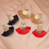 New Bohemian Style  Earrings Creative Handmade Fan-shaped Tassel Earrings Wholesale Nihaojewelry main image 3