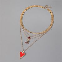 Long-style Cherry Sweater Chain 4-layer Love Necklace Bohemia Love Multilayer Necklace main image 5