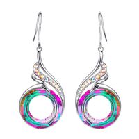 Fashion Ethnic Style Colorful Crystal Peacock Gradient Earrings Creative Jewelry Wholesale Nihaojewelry main image 1
