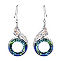 Fashion Ethnic Style Colorful Crystal Peacock Gradient Earrings Creative Jewelry Wholesale Nihaojewelry main image 3