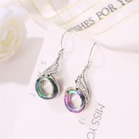 Fashion Ethnic Style Colorful Crystal Peacock Gradient Earrings Creative Jewelry Wholesale Nihaojewelry main image 4